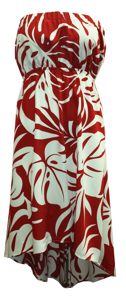 Hulopoe Bay Red High-Low Ladies Dress